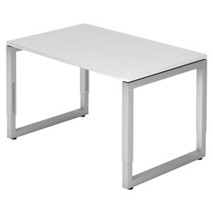 hjh OFFICE PRO REGO 12 S   Schreibtisch - 120 x 80 höhenverstellbar Weiß/Silber