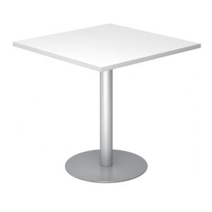 hjh OFFICE PRO BISTRO F88Q S - System Konferenztisch Weiß 80 x 80 Silber