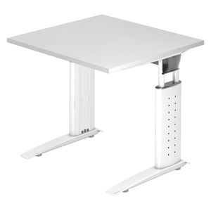 hjh OFFICE PRO UNDA 8 W   Schreibtisch - 80 x 80 höhenverstellbar Weiß/Weiß