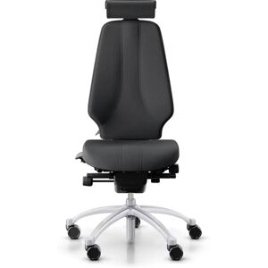 Ergonomischer Bürostuhl RH Logic 400 Komfort, Stoff Dark Grey (Select SC60134), Nackenstütze Ja, Armstütze Nein, Fußkreuz Silber