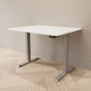 Direkt Interiör Höhenverstellbarer Schreibtisch - Professional, Größe 100x80 cm, Tischplatte Weiß, Stativ Silber