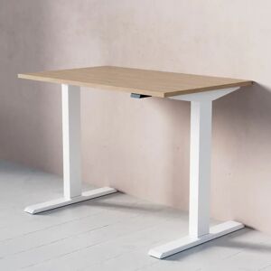 Direkt Interiör Höhenverstellbarer Schreibtisch - Standard, Größe 100x60 cm, Tischplatte Eiche, Untergestell Weiß