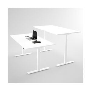 Direkt Interiör Höhenverstellbarer Schreibtisch - Pro3, Größe 100x80 cm, Tischplatte Weiß, Stativ Weiß