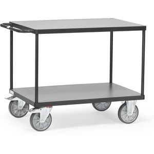 Fetra Tischwagen mit Holzwerkstoffplatten 2 Etagen 1000x700mm Ladefläche Grey Edition