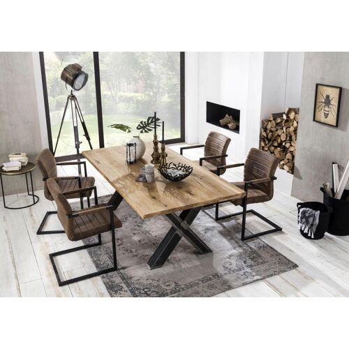 Sit Esstisch SIT „Tables“ Tische Gr. B: 220 cm, beige (natur) Esstisch Holz-Esstische Rechteckige Esstische Tisch mit Platte aus Wildeiche natur