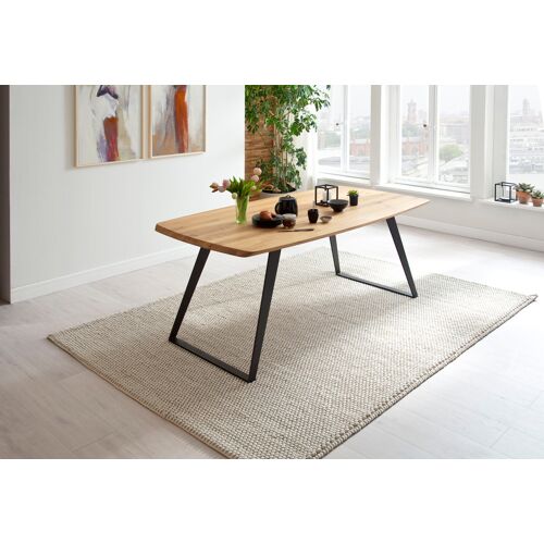 Mca Living Esstisch MCA LIVING „San Juan“ Tische Gr. B/H/T: 180 cm x 77 cm x 100 cm, braun (wildeiche, schwarz, wildeiche) Esstisch Holz-Esstische Rechteckige Esstische Massivholztisch in Wildeiche geölt