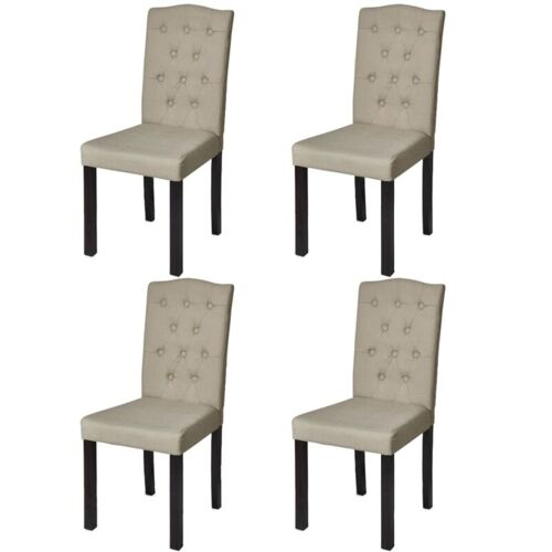 MAISONCHIC 4er Set Esszimmerstühle Wohnzimmerstühle Stühle für Esszimmer Wohnzimmer & Schlafzimmer Kamel Stoff DE26174 – Beige