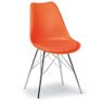 B2B Partner Konferenz-/Esszimmerstuhl aus Kunststoff mit Ledersitz CHRISTINE, orange