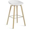 HAY - About A Stool AAS 32 H 75 cm, Eiche lackiert / Edelstahl / white 2.0