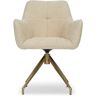 NV GALLERY Chaise de bureau rotative KINGSCROSS - Drehbarer Bürostuhl, Tweed in Sandbeige & Messing - Sand / Gold