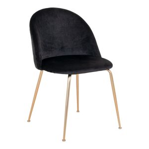Geneve Spisebordsstol - Stol i sort velour med ben i messing look