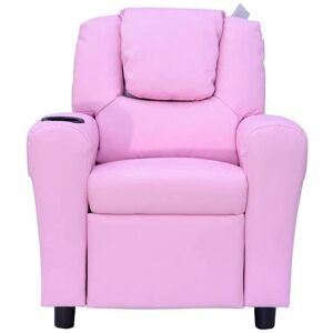 Rootz Living Rootz Børnelænestol - Minilænestol - Børnesofa - Hvilelænestol - Liggefunktion - Indbygget kopholder - Pink - 62 x 52 x 69 cm