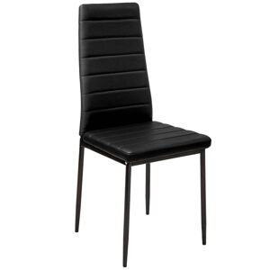 TecTake Spisebordsstole i kunstlæder, sæt med 2 - sort
