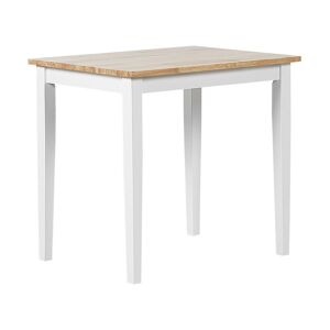 Beliani Spisebord Lyst Træ med Hvidt Gummitræ 60 x 80 cm Køkkenbord