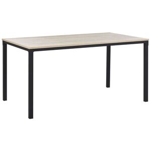 Beliani Sort Spisebord med Lyse Træspånplade Metalben 150 x 90 cm Minimalistisk Stil