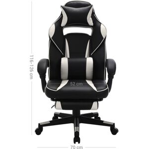 Mina Gaming stol med fodstøtte - Ergonomisk kontorstol - Racerstol - Gaming stol - med ryg og pude