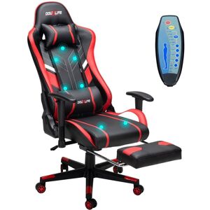 Douxlife Gaming stol massage kontorstole Ergonomisk design Gamingstol med ryglæn + nakkestøtte + fodstøtte