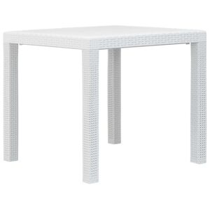 vidaXL havebord 79 x 79 x 72 cm plastik rattanlook hvid