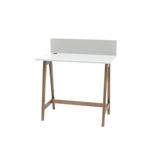 Viking Bureau Luka - Hvidt bord med egetræsben, 85x50x75cm