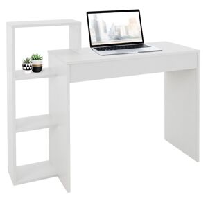 ECD-Germany Skrivebord med hylde 110x72x40 cm Hvid træ ML Design