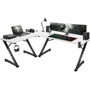 Skrivebord Gaming Huzaro HZ-Hero 7.0 Hvid Sort Kulfiber 154 x 72,5 x 117 cm