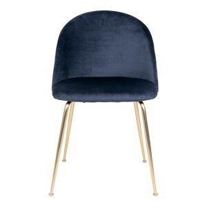 Homeshop Spisebordsstol i blå velour med ben i messing look HN1205 - 1001251