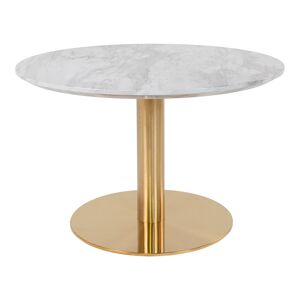 Homeshop Sofabord med top i marmor look og messing ben ø70x45 cm - 2101160
