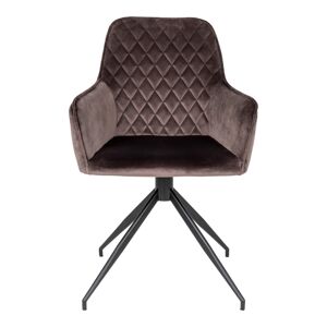 Homeshop Spisebords drejestol i mushroom velour med sorte ben HN1208 - 1001168