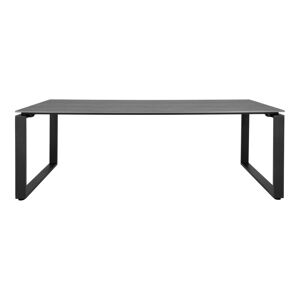 Homeshop Havebord Havebord med bordplade i grå nonwood og sorte ben 210x100 cm - 7501022