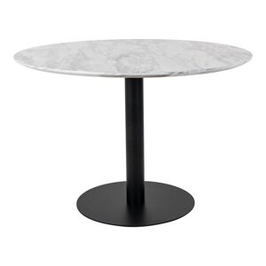 Homeshop Spisebord med top i marmor look og sort ben ø110x75cm - 2201145