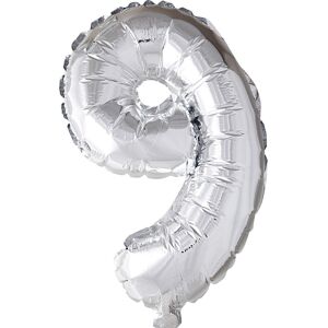 No-Name Folieballon, Sølv, 9-Tal, 41 Cm
