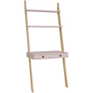 Ragaba Leno Stigehylde Skrivebord 79x183cm - Asketræ / Pink