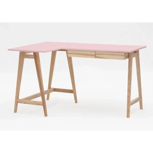 Ragaba Luka Asketræ Hjørneskrivebord B 135cm X D 85cm / Pink Venstre Side