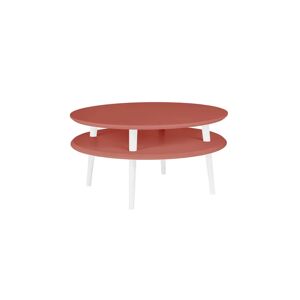 Ragaba Ufo Sofabord Diam 70cm X Højde 35cm Antik Pink Hvide Ben