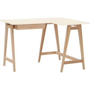 Ragaba Luka Asketræ Hjørneskrivebord B115cm X D85cm Hvid Højre Side