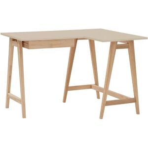 Ragaba Luka Asketræ Hjørneskrivebord B115cm X D85cm Brun Beige Højre Side