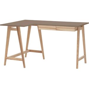 Ragaba Luka Asketræ Hjørneskrivebord B135 X D85cm Brun Venstre Side