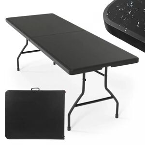 FF Europe Klapbord - 183 Cm Langt, Til 8 Personer, Foldbart, Bærbart, 150 Kg, Sort