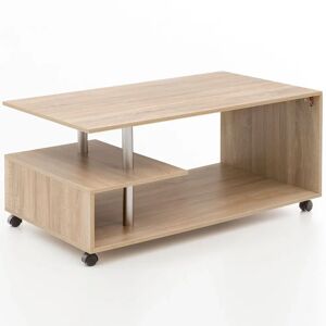 Skyport Sofabord Med Hjul, 105 X 48,5 X 60 Cm, Naturfarvet