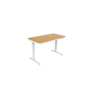 Tuckano Elektrisk højdejusterbart skrivebord ET119W-C hvid/egetræ, Hvid, Træ, 50 kg, 720 - 1220 mm, Træ, Rektangulær form, Stål