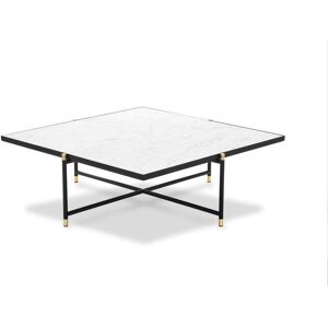 HANDVÄRK Coffee Table 90 L: 96 D: 96 H: 32 cm - Sort Stel Med Messing / Hvid Marmor OUTLET