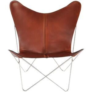 OxDenmarq OX Denmarq Trifolium Chair SH: 45 cm - Stainless Steel/Cognac