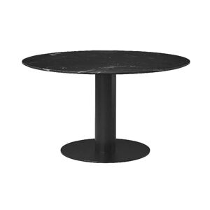 GUBI 2.0 Dining Table Ø: 130 cm - Black Base/Marple Black Top