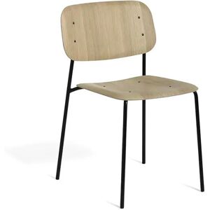 HAY Soft Edge 40 Chair w. Standard Gliders SH: 47,5 cm - Lacquered Oak/Black Powder Coated Steel