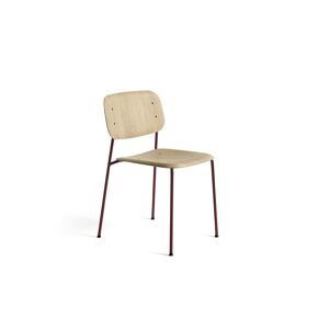 Hay Soft Edge 40 Chair w. Standard Gliders SH: 47,5 cm - Lacquered Oak/Fall Red Powder Coated Steel