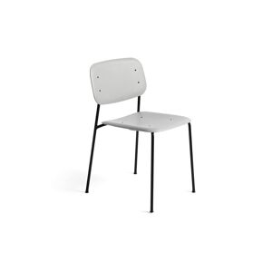 HAY Soft Edge 40 Chair w. Standard Gliders SH: 47,5 cm - Soft Grey/Black Powder Coated Steel