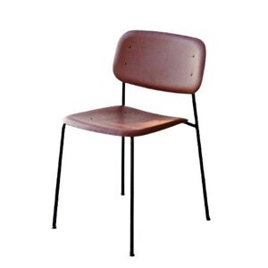 HAY Soft Edge 40 Chair w. Standard Gliders SH: 47,5 cm - Fall Red/Black Powder Coated Steel