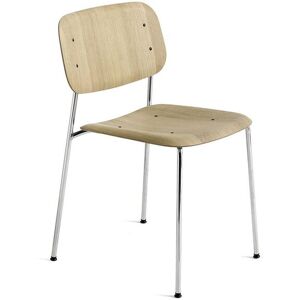 HAY Soft Edge 40 Chair w. Standard Gliders SH: 47,5 cm - Chromed Steel/Lacquered Oak