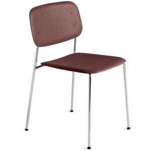 HAY Soft Edge Chair 10 w. Standard Gliders SH: 47,5 cm - Chromed Steel/Fall Red Lacquered Oak