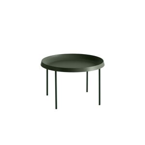 HAY Tulou Coffee table Ø: 55 cm - Dark Moss Green Steel / Matt Green Steel